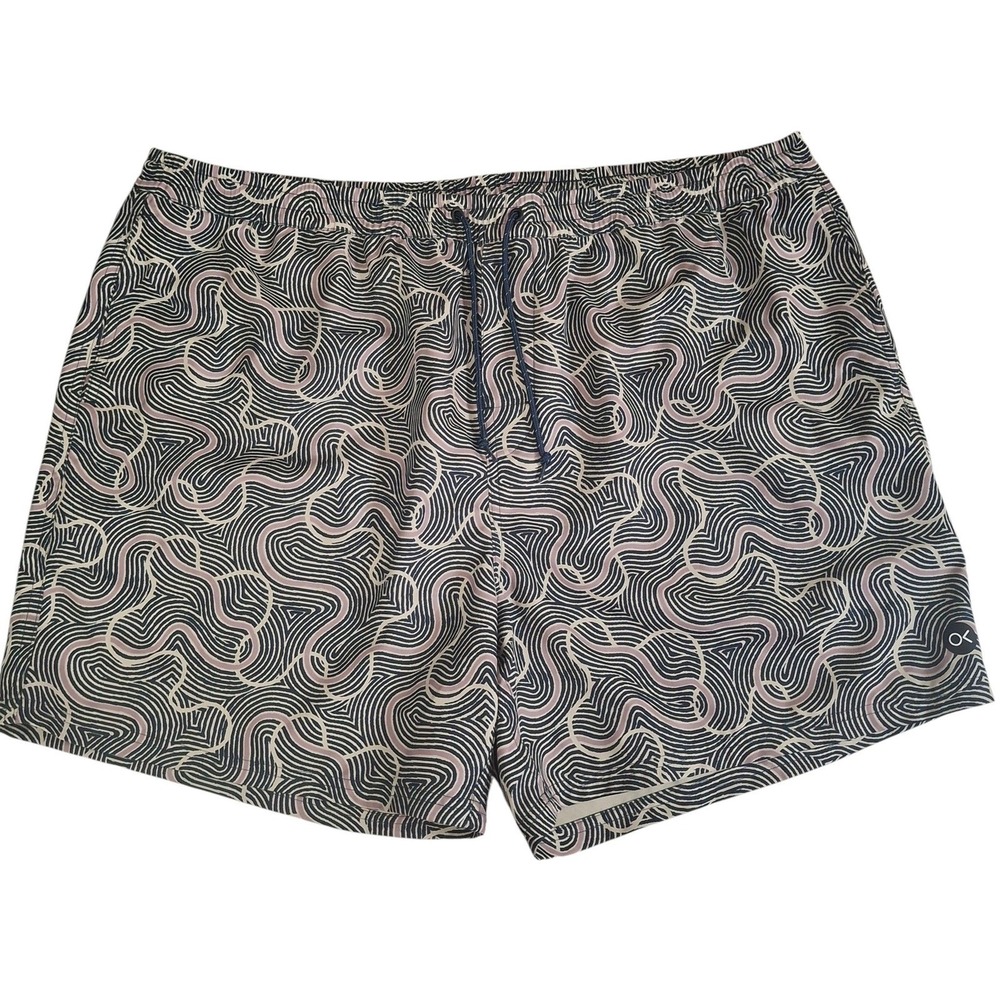 Outerknown Mens Swim Trunks XXL Gray Abstract Wave Recycled Polyester
